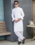 Men's Unstitched Wash n' Wear Suit by Buraq Fabrics - White