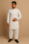 Premium Men's Wash n' Wear Unstitched - Pearl White