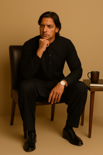 Premium Men's Wash n' Wear Unstitched - Black